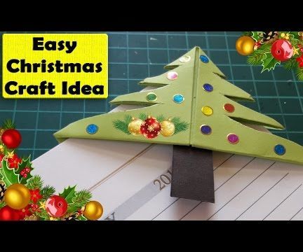How to Make  Easy Christmas Tree Bookmark Corner