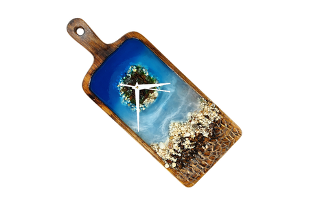 DIY Epoxy Clock: a Chopping Board Clock With a Blue Ocean!