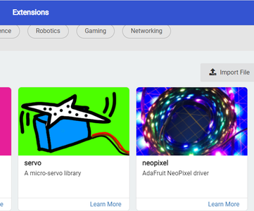 Add Neopixel Extension to the Blocks Editor