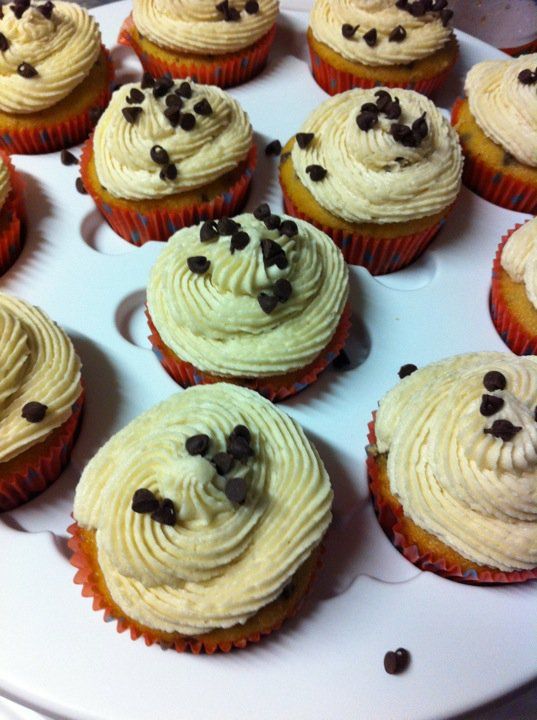 Chocolate Chip Cookie Dough Cupcake