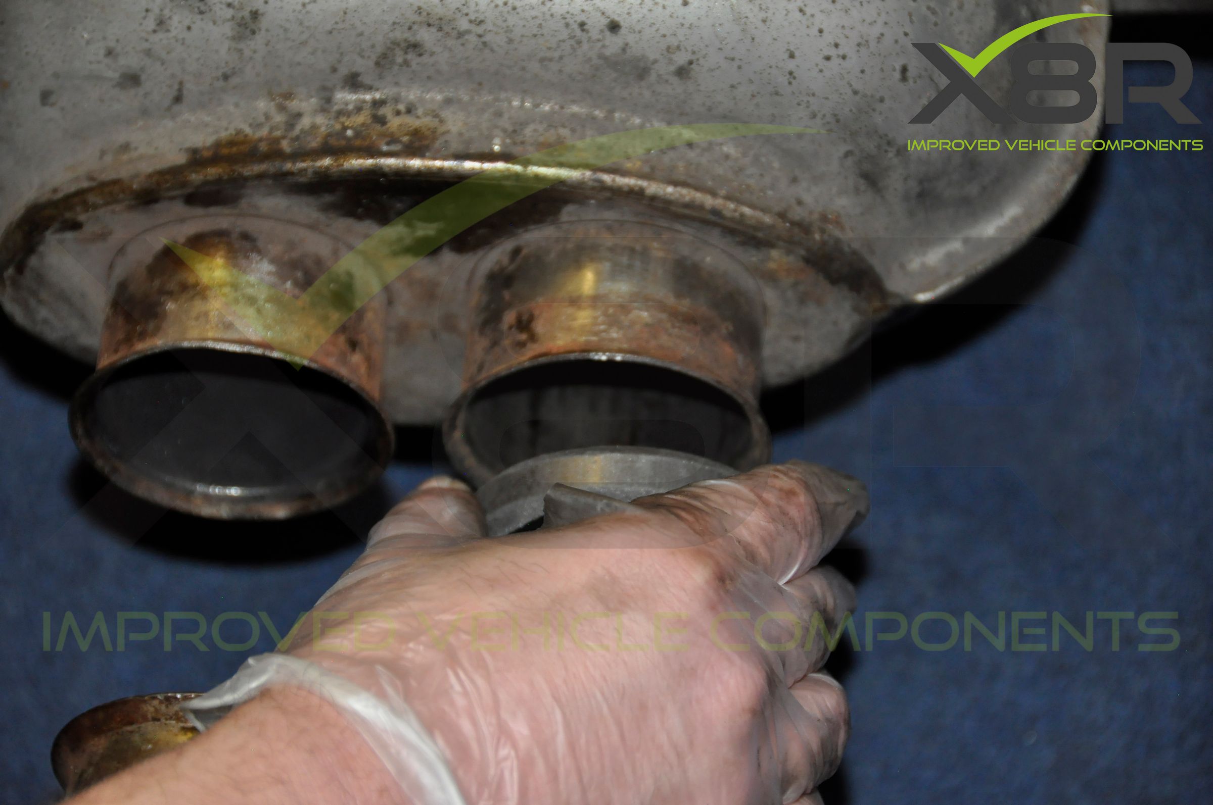 BMW E46 M3 Exhaust Muffler Back Box Flange Rusted Corroded Flanges