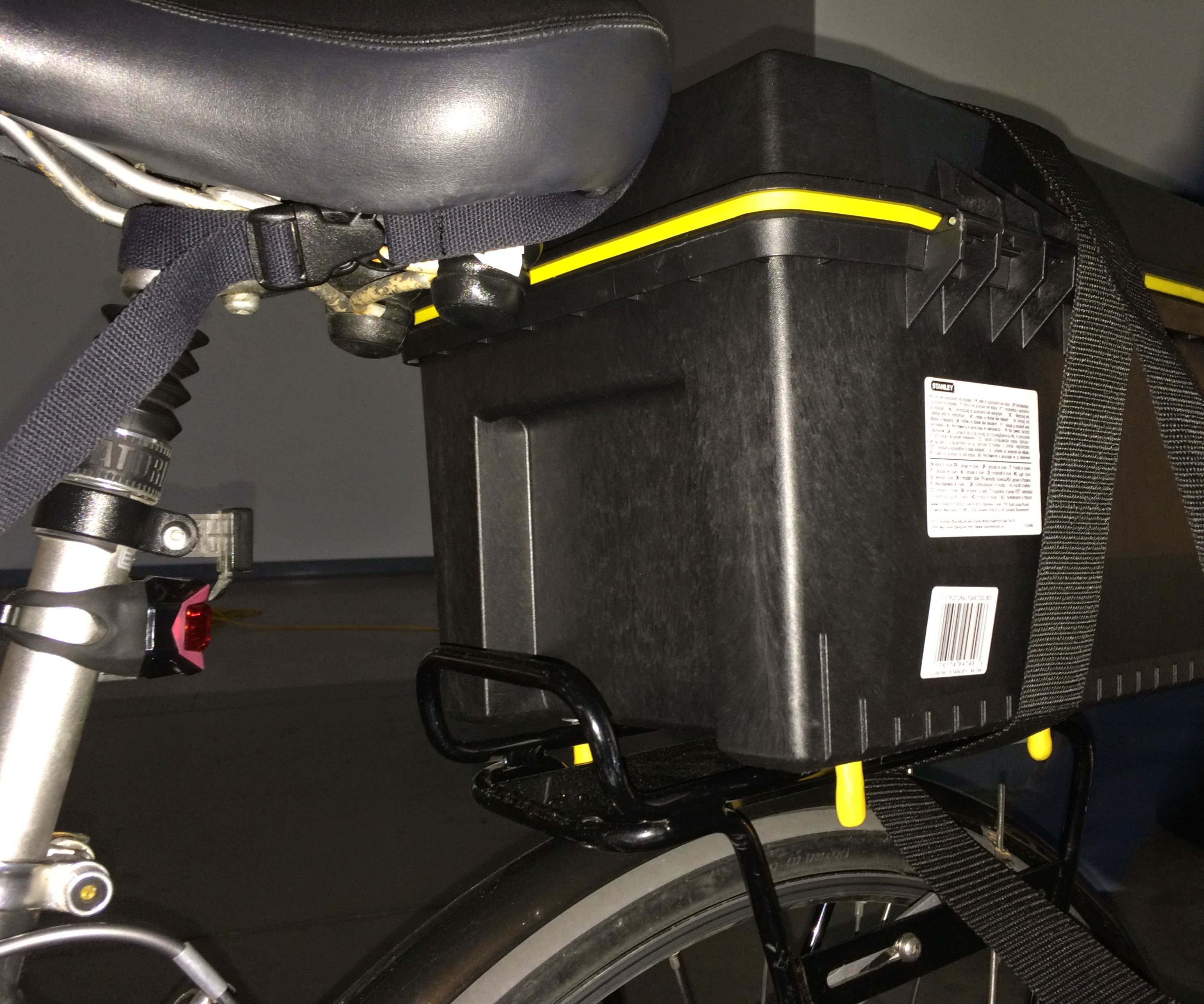 Modding a toolbox for easy bicycle transport