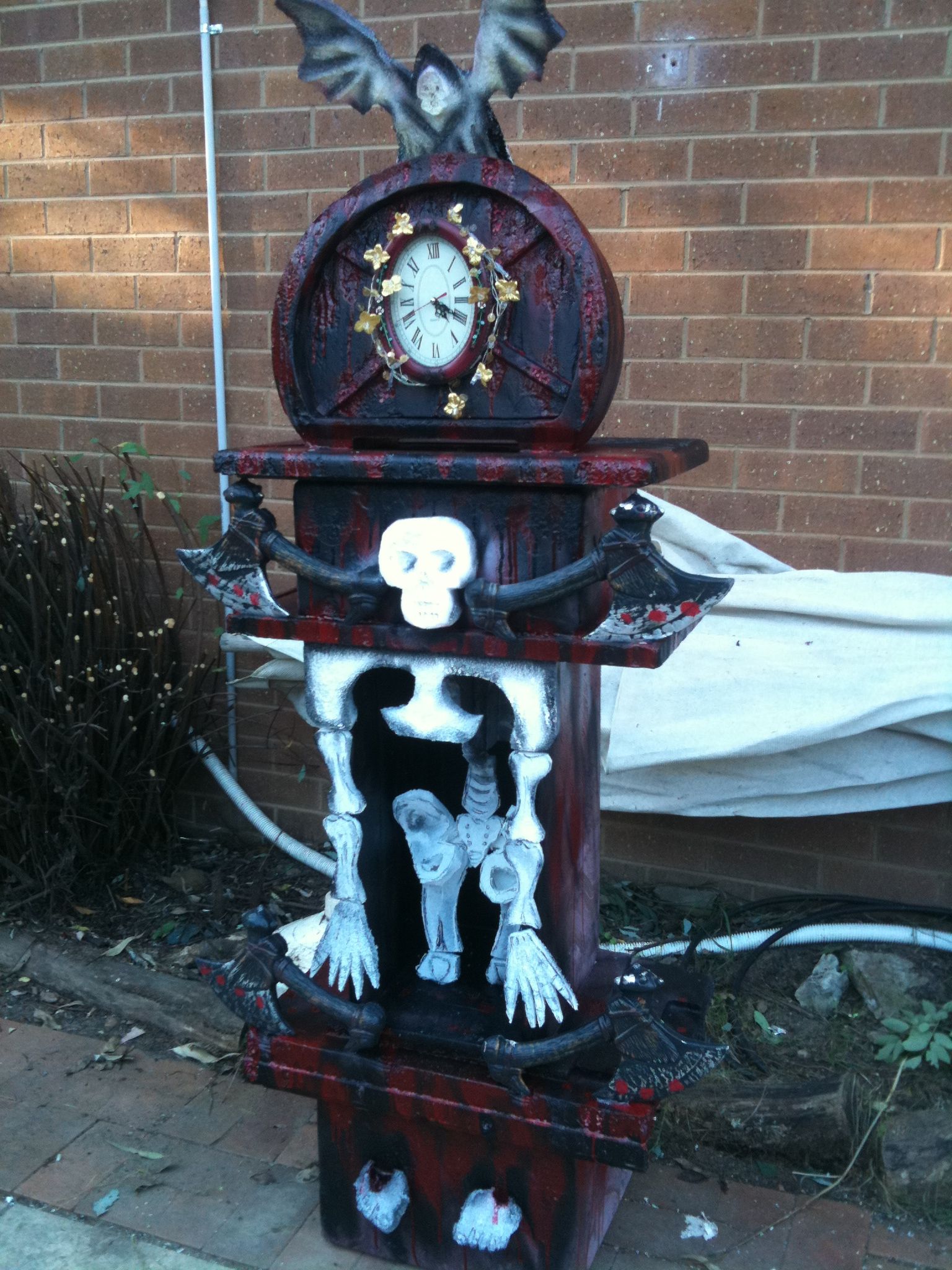 Styrofoam Halloween Grandfather Clock