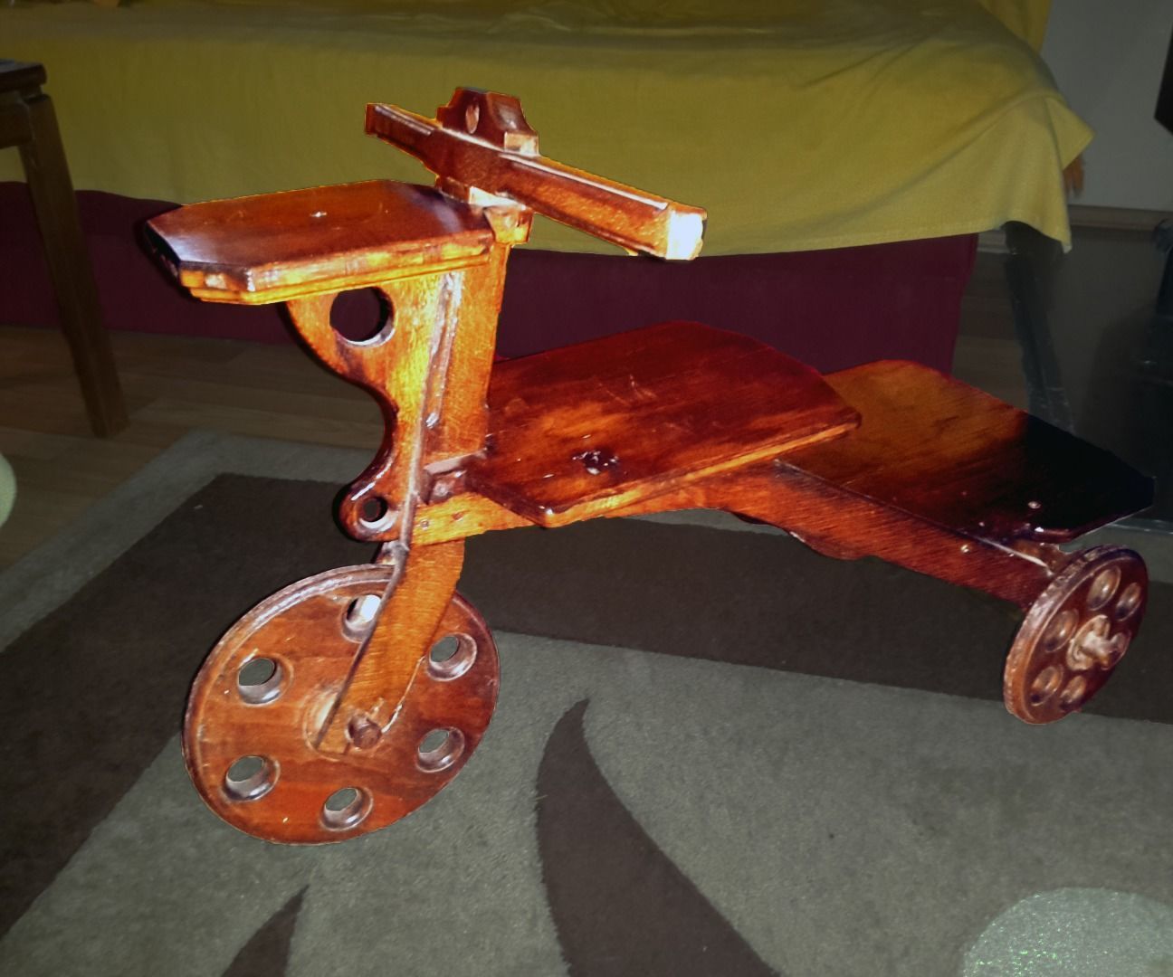 WOODEN TRICYCLE FLOWER POT STAND