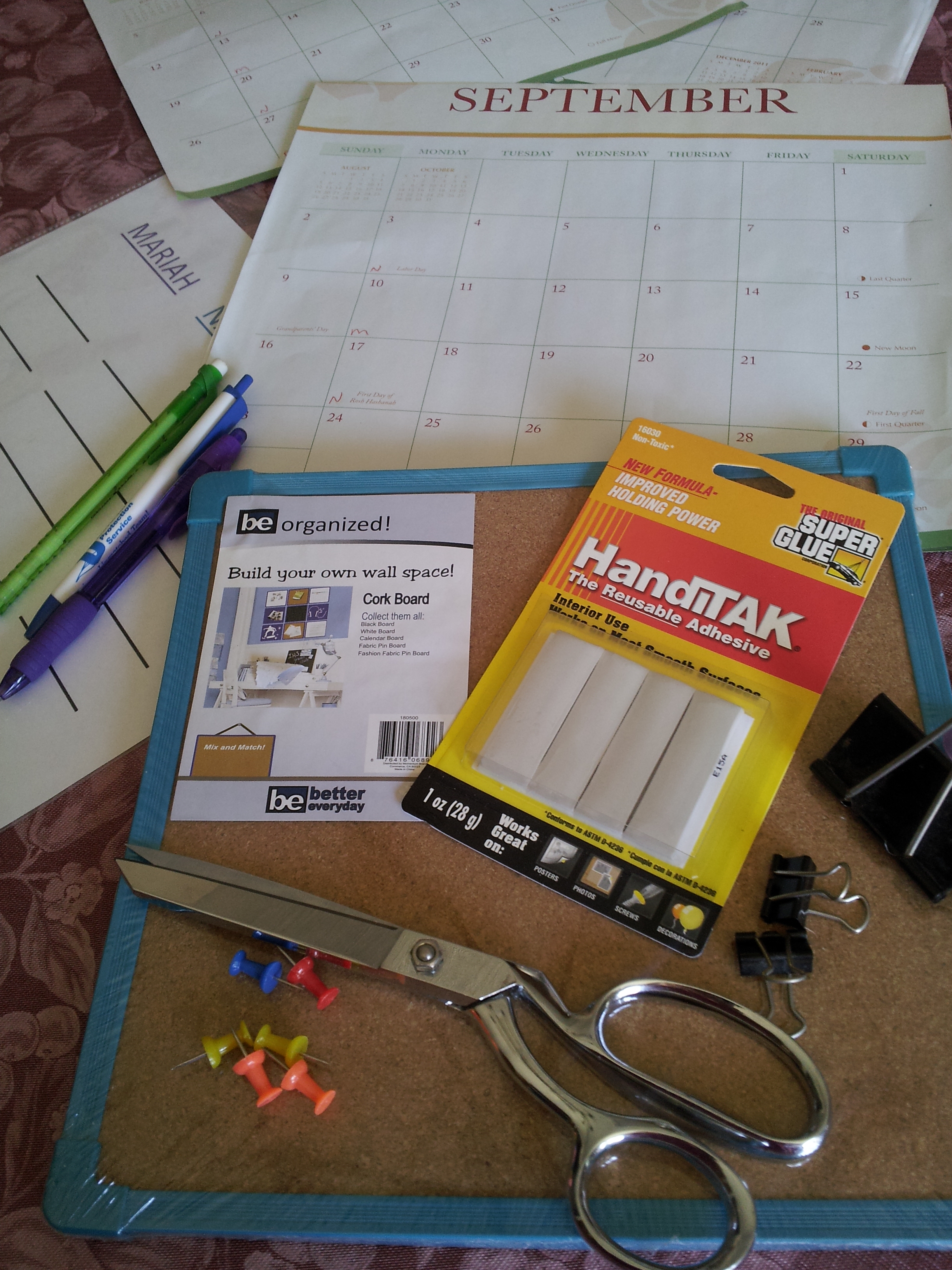 Family Organization Center Using Common Office Supplies 4 Steps