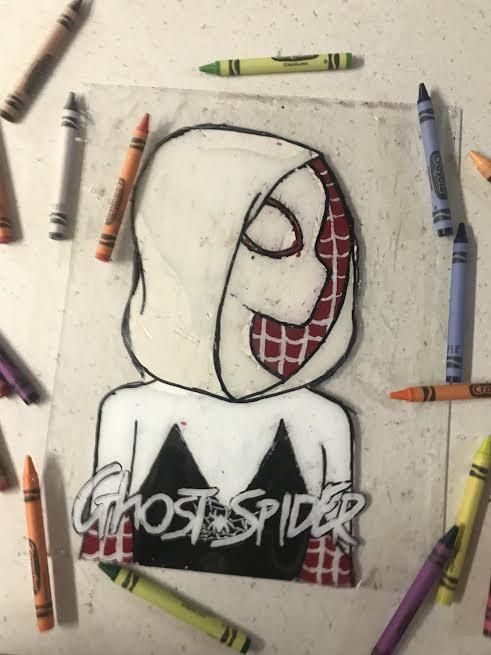 Crayon Ghost Spider Portrait