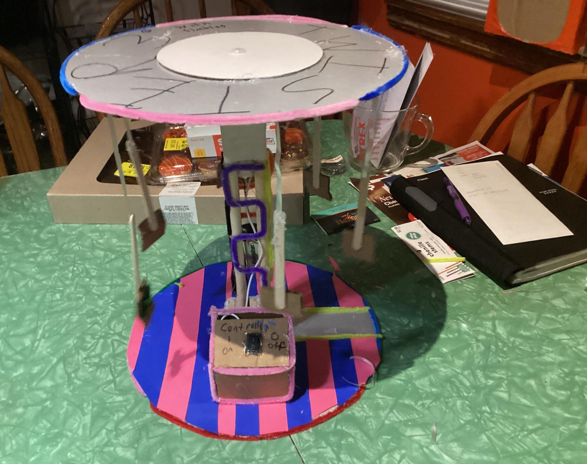 How to Make a Spinning Chair Theme Park Ride Out of Household Items and in Tinkercad