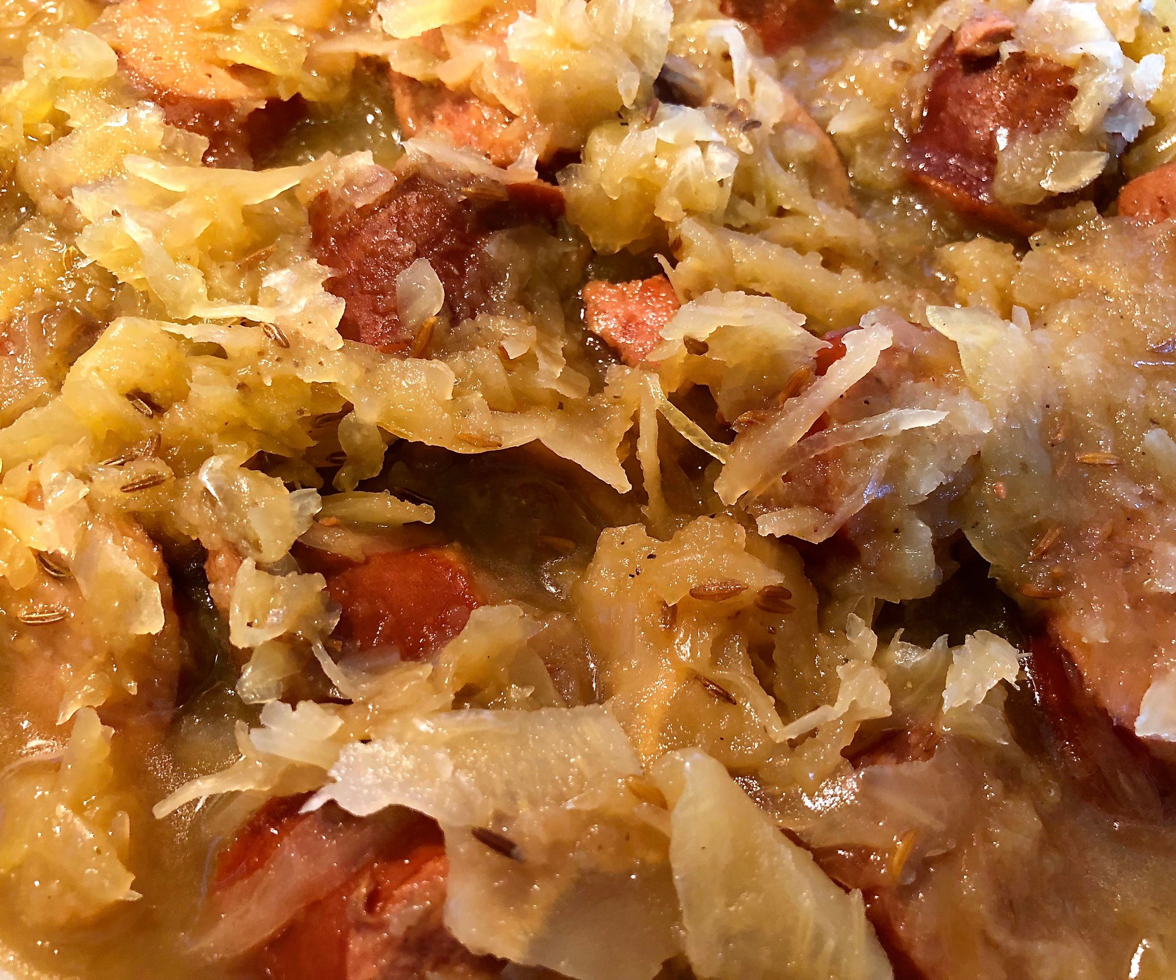 German Sauerkraut and Sausage, in Crock Pot