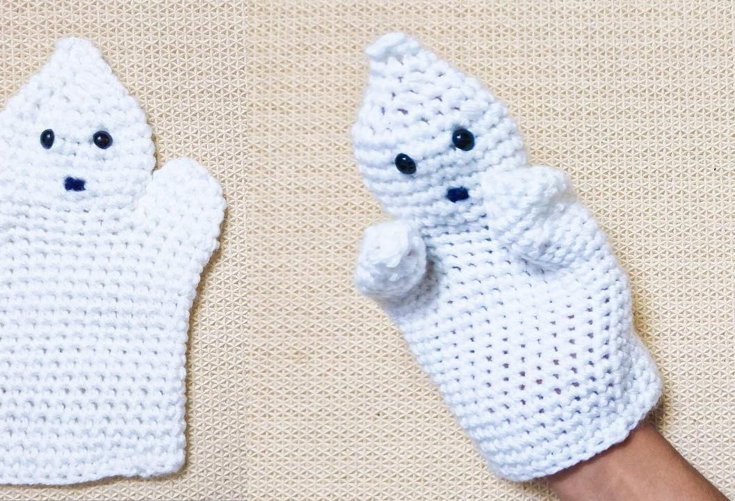 Halloween Crochet Ghost Hand Puppet