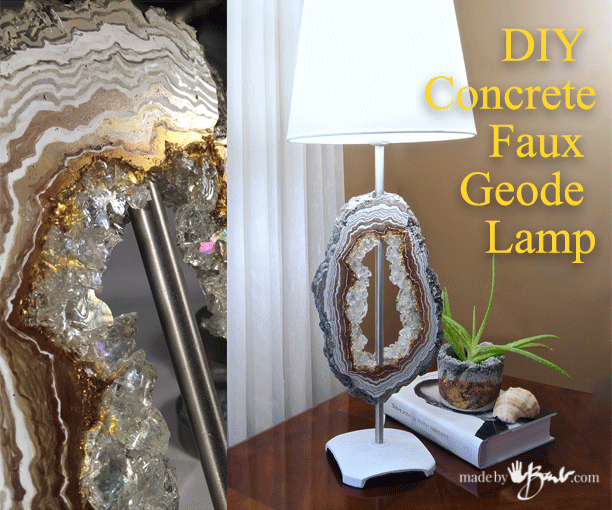 DIY Concrete Faux Geode Lamp