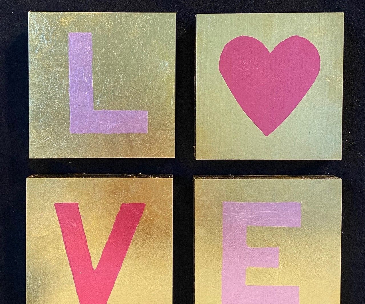 Love Illuminated - Gold Leaf Valentine Art Panels
