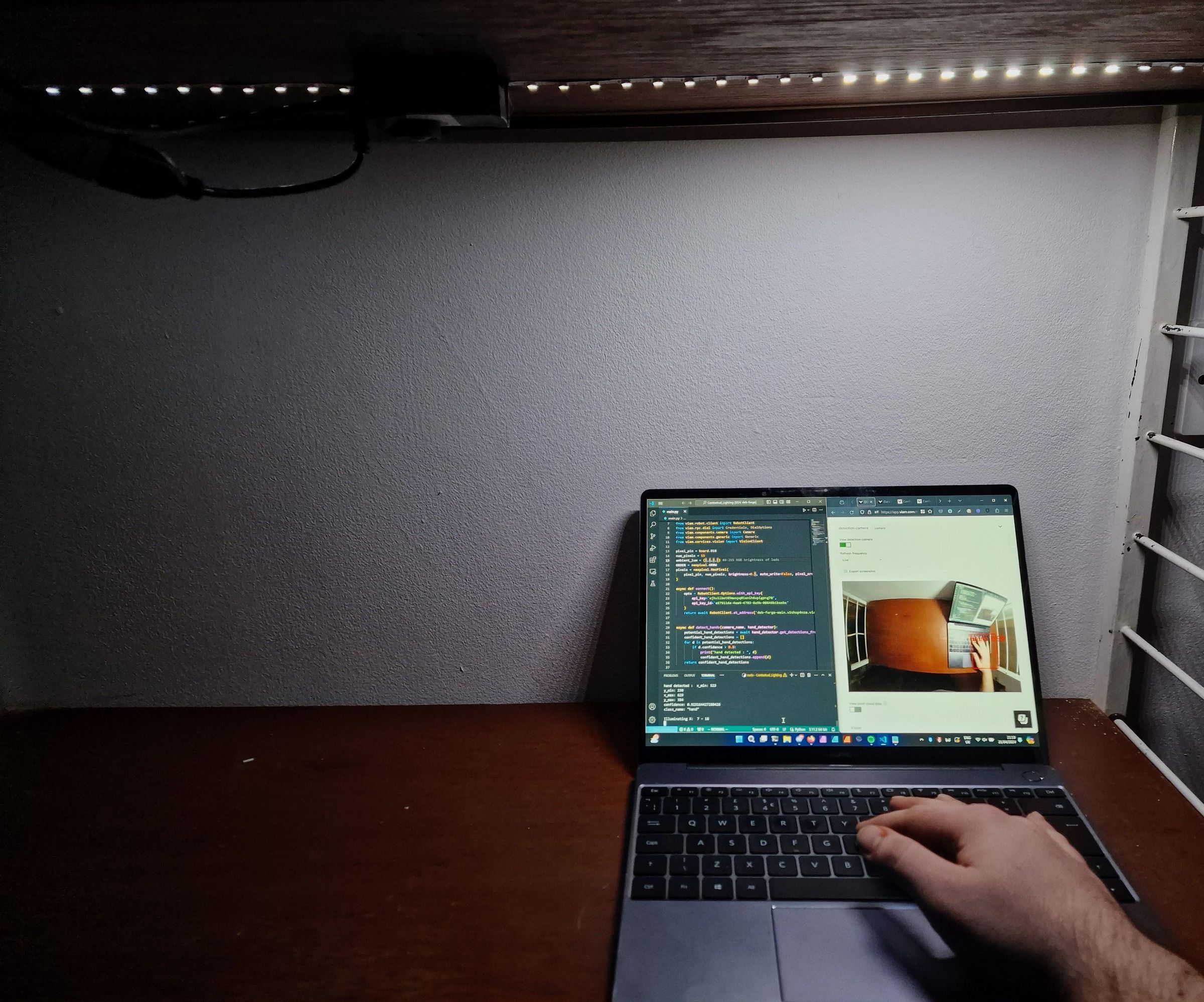 DEB-Forge - Viam Powered Smart Desk With Contextual Lighting System