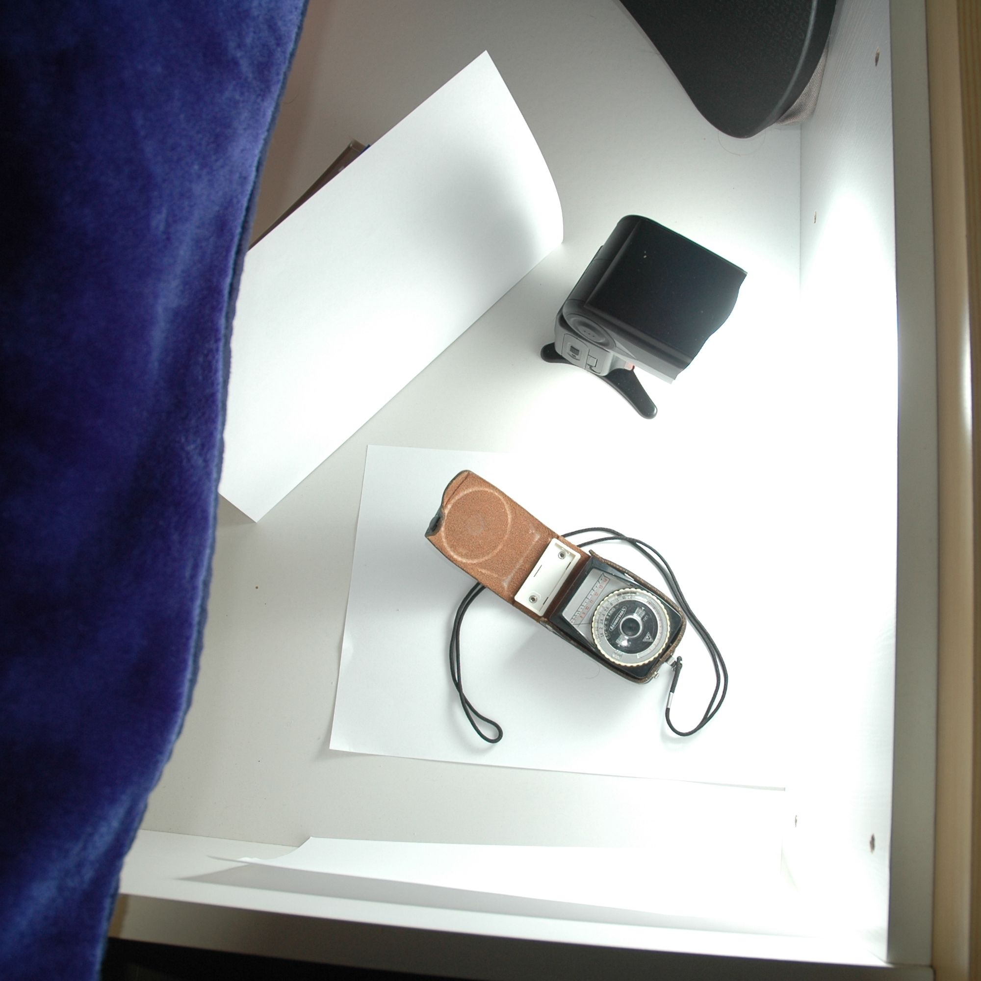 Improvised Lighting "Tent" from a White Drawer