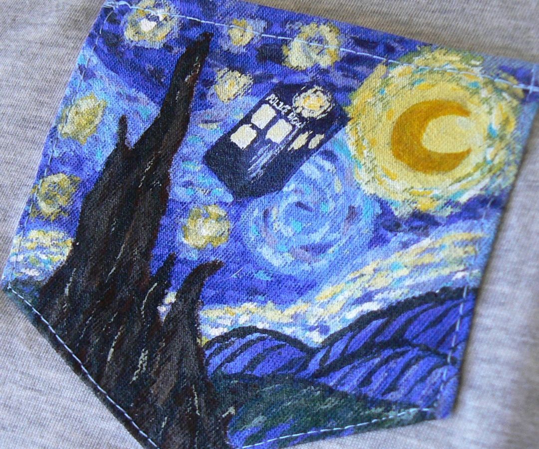 Starry Night & Tardis Pocket Shirt