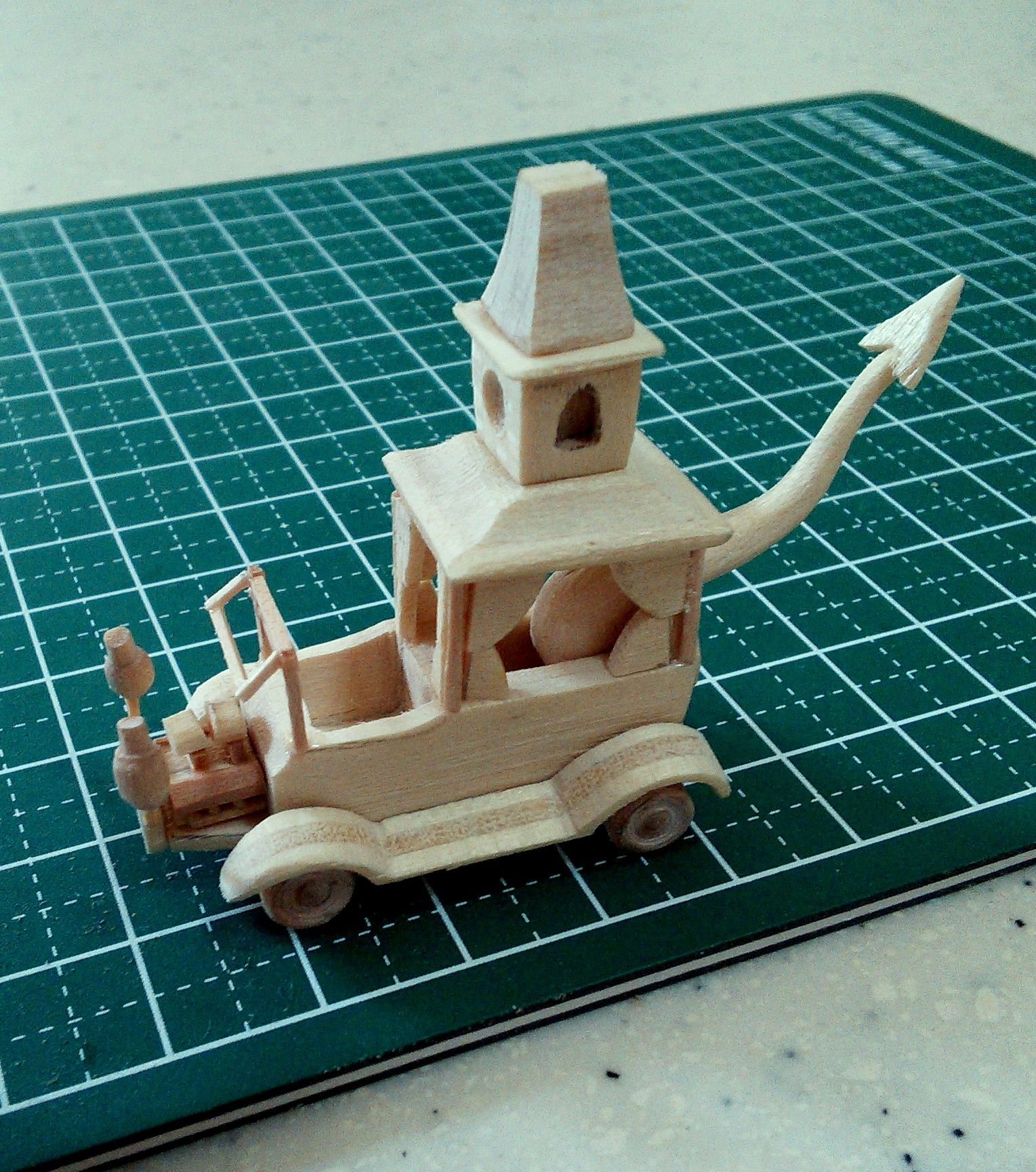 Mini Wacky Races No. 2 - Creepy Coupe Popsicle Stick Model