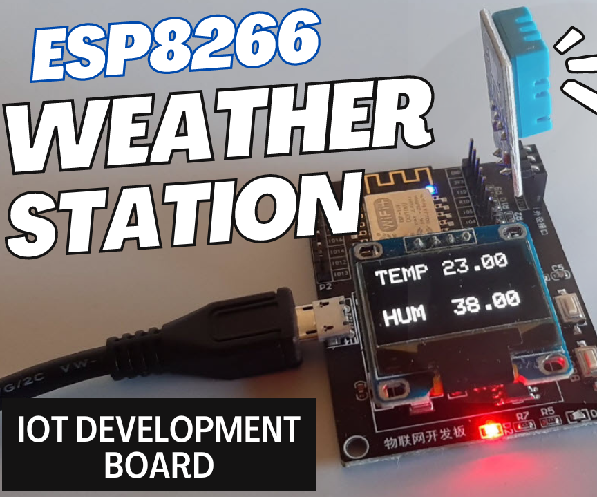 ESP8266 IoT Development Board Weather Station Using DHT11 Sensor & OLED Display