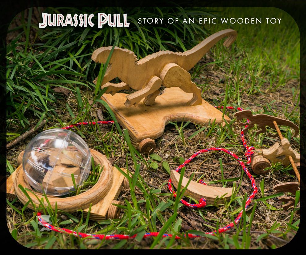 Jurassic Wooden Pull Toy