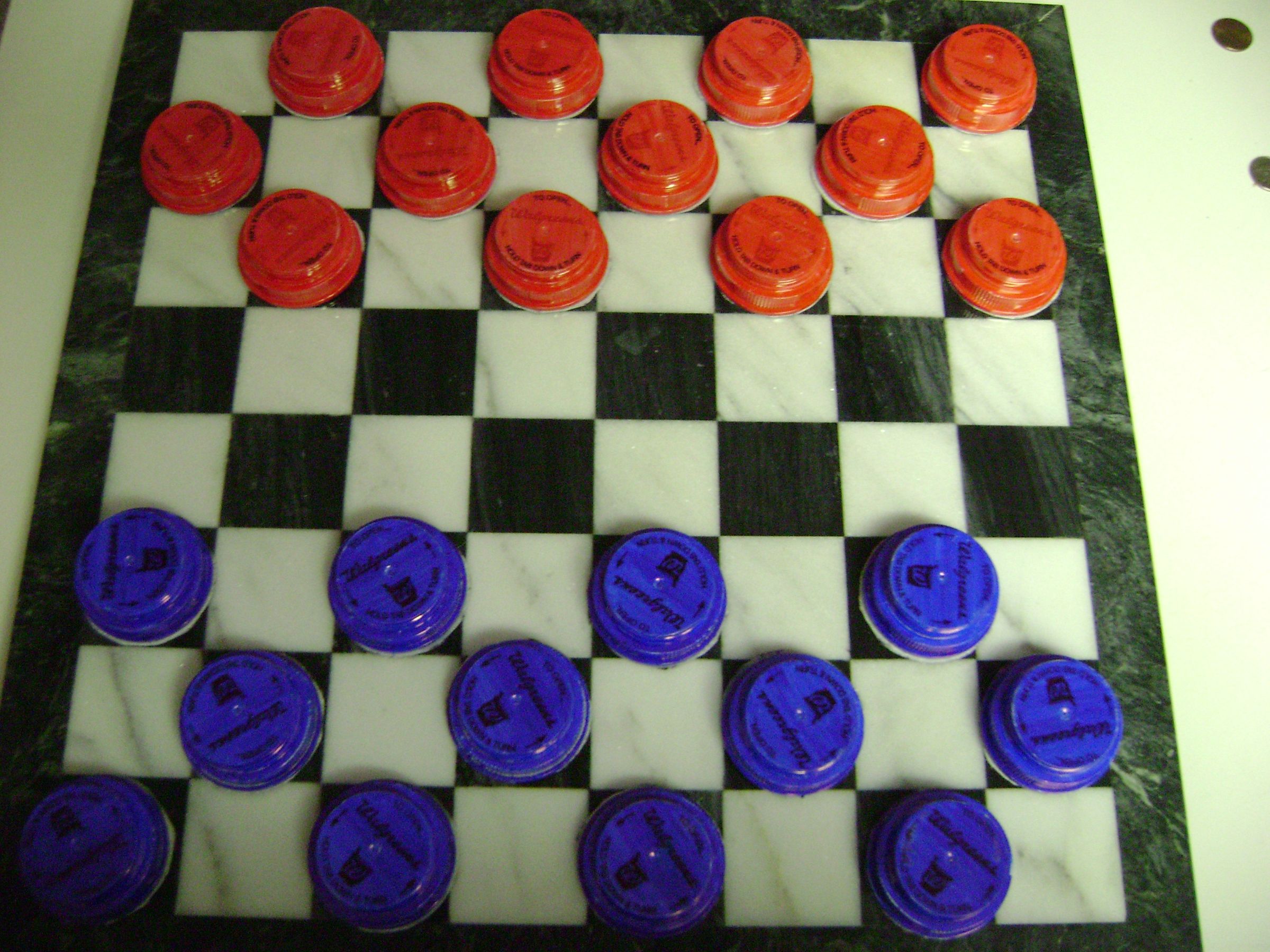 Checkers From Bottle Lids