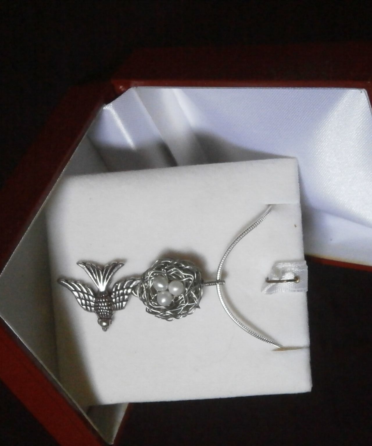 Birdsnest Pendant With Real Pearls