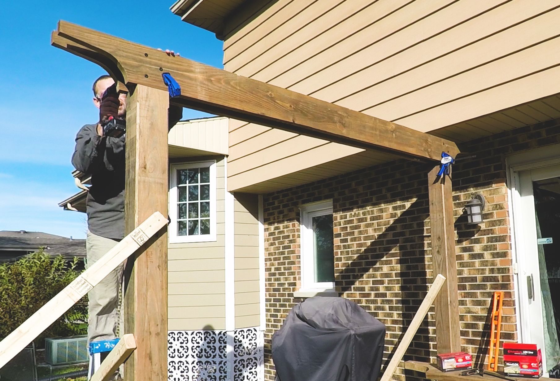 How to Build a Pergola on a Concrete Patio in Two Days : 18 Steps (with ...