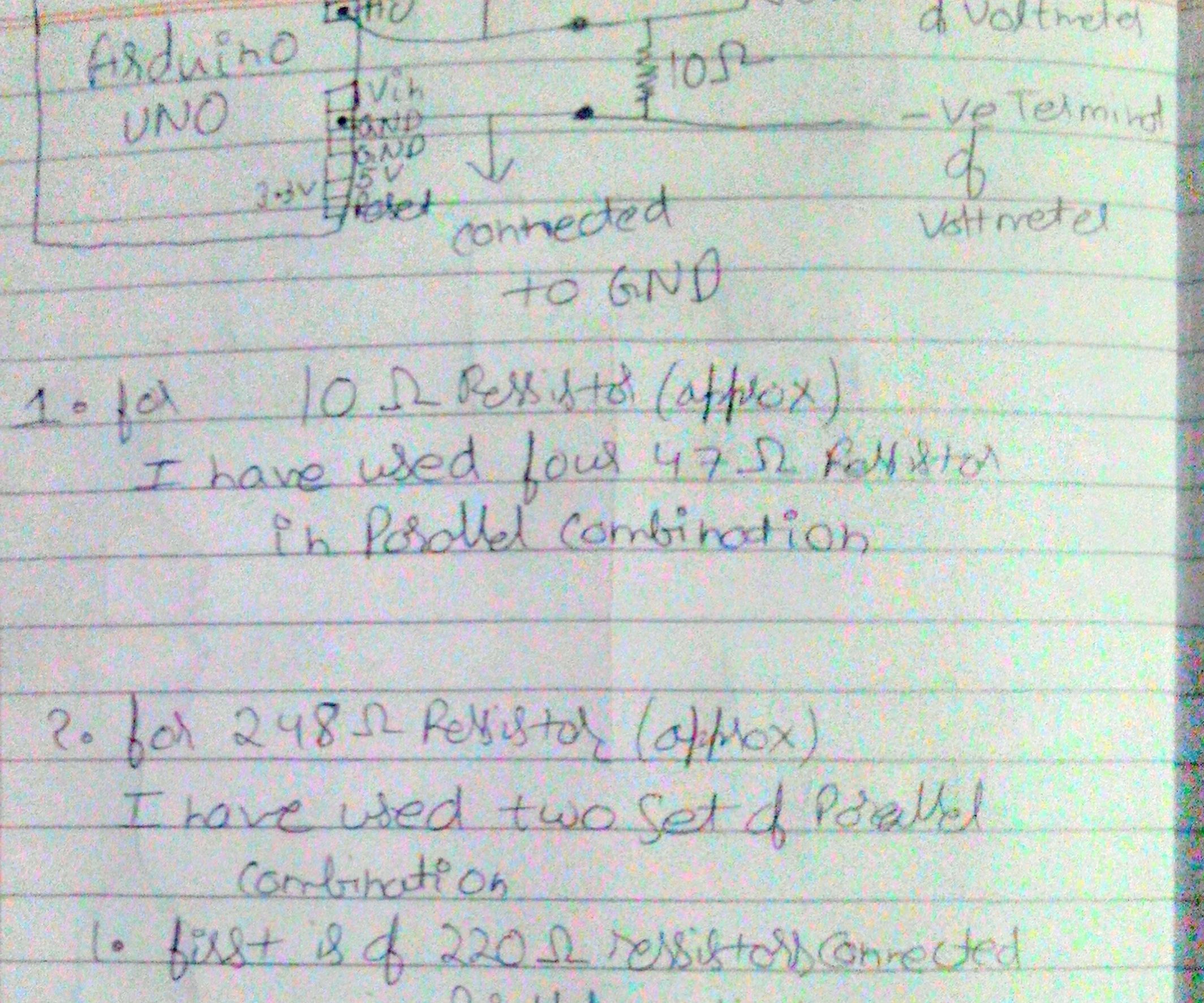voltmeter using arduino and some resistor circuits