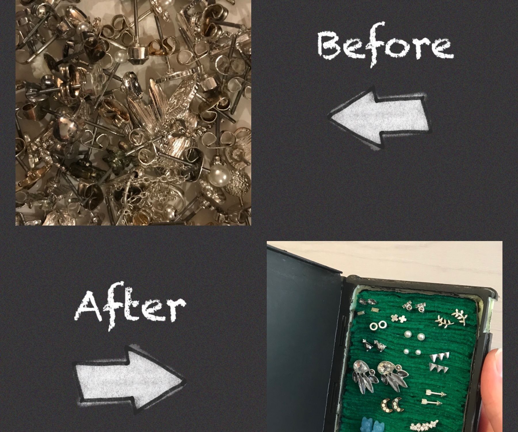 Earring Organizer From Empty Birth Control Container