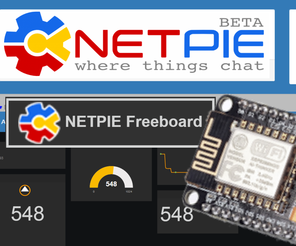 ESP8266 NodeMCU, Netpie.io & Freeboard.io