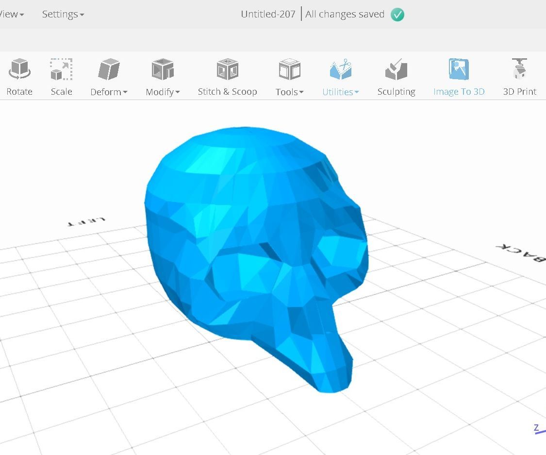 Skull Model (Headphones Holder) in SelfCAD