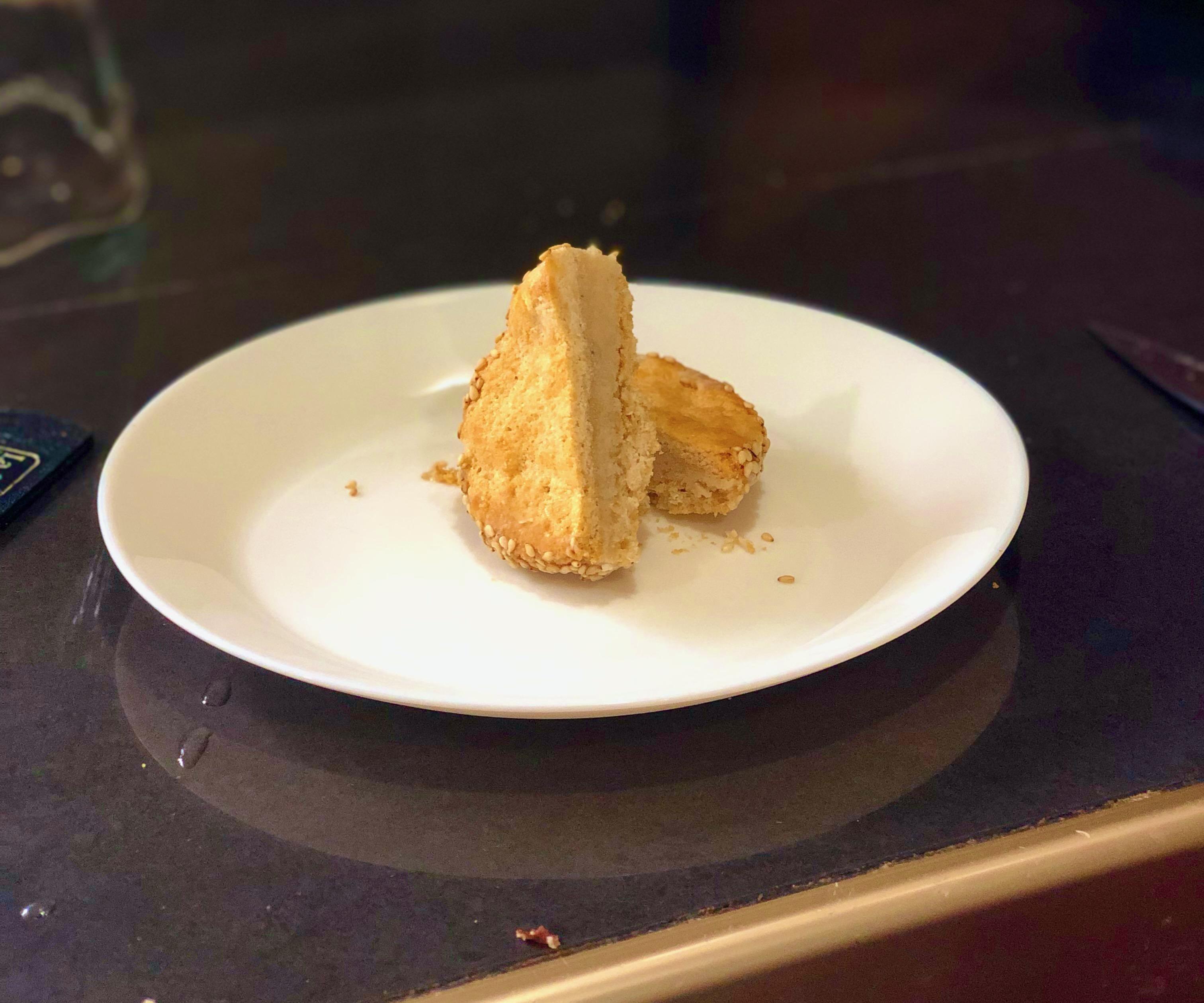 Sesame-Miso "Nice Cream" on Dacquoise