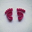 Paper Quilling Baby Footprints