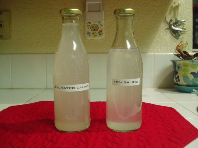 Making a Saline or Hydroxide Solution