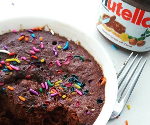 2- Minute Confetti Nutella Brownie