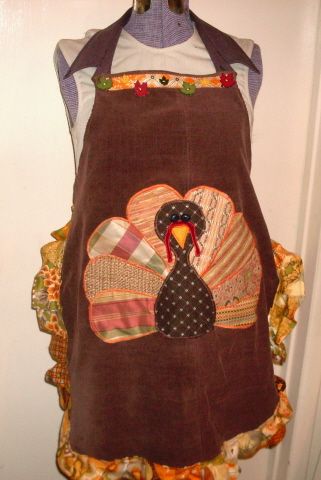 Thanksgiving Apron From Old Pants and Scraps
