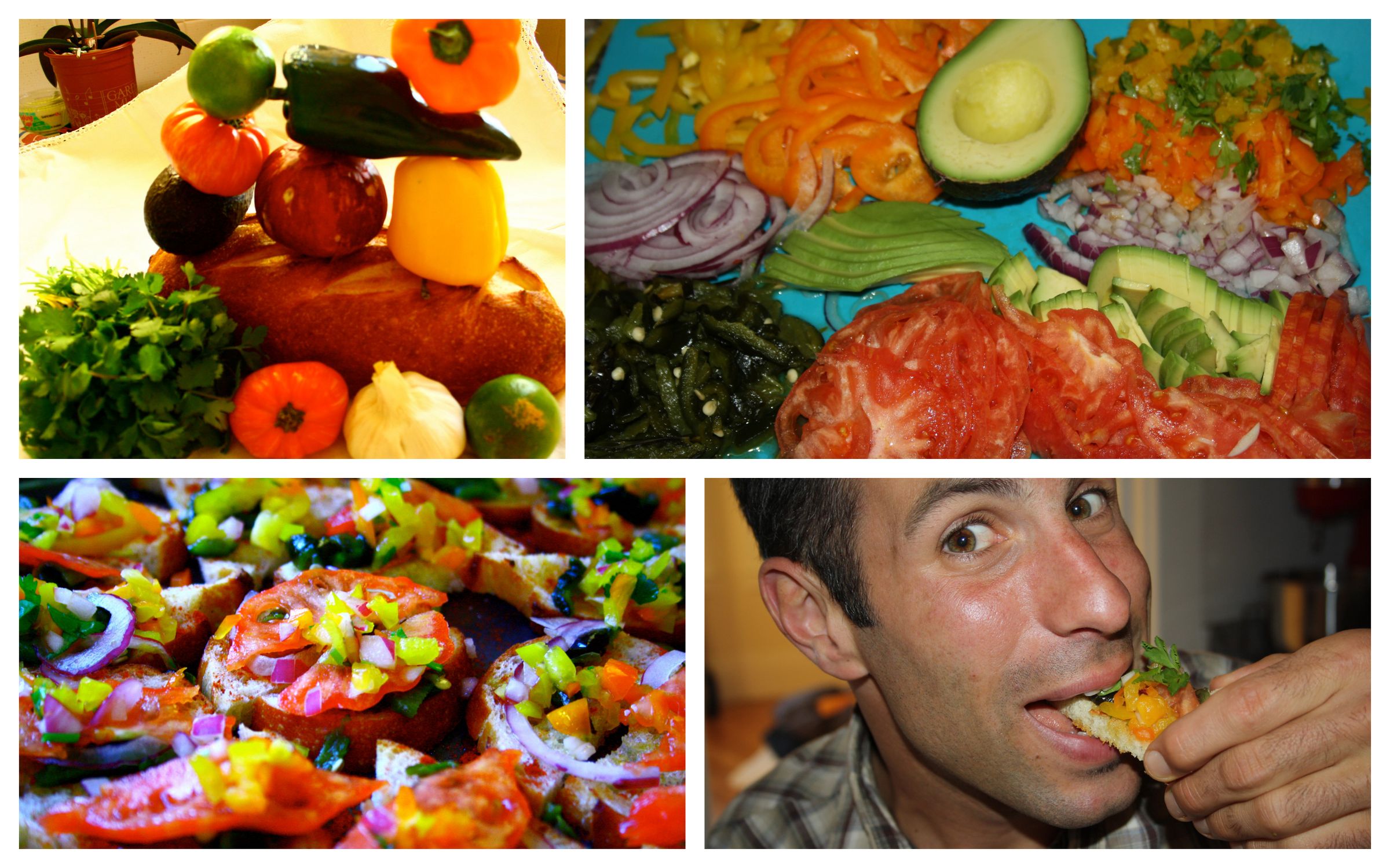 Deconstructed Salsa Crostini With Roasted Chili