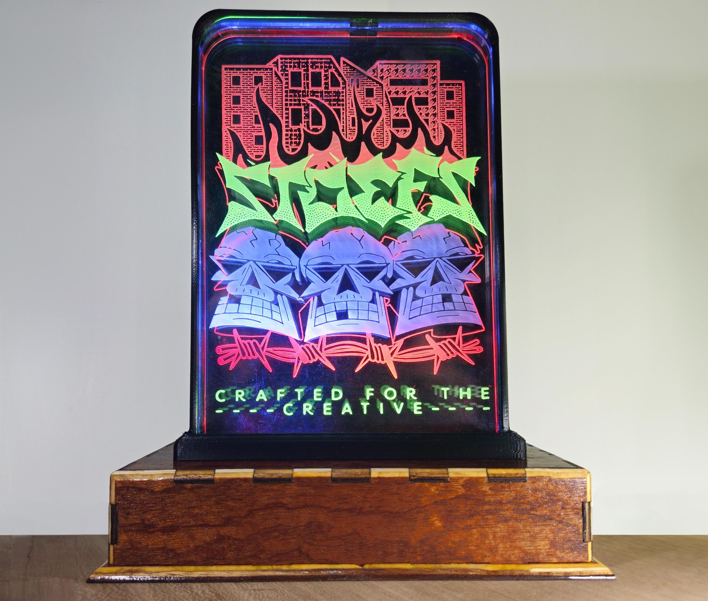 Multi-Layered Edge Lit Acrylic Sign With Color Changing Animations!
