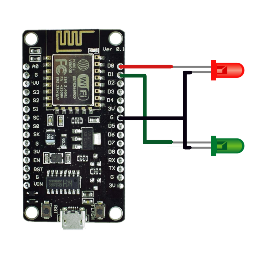 Connect LEDs to Esp8266