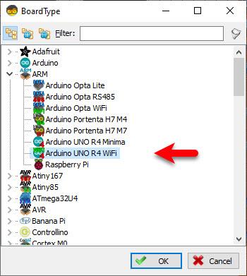 Start Visuino, and Select the Arduino UNO R4 WiFi Board Type
