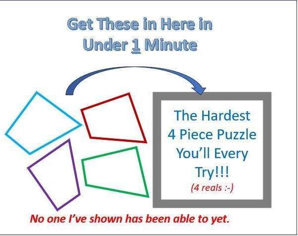 The Hardest 4 Piece Puzzle You’ll Every Try But So Easy for Everyone to Make.