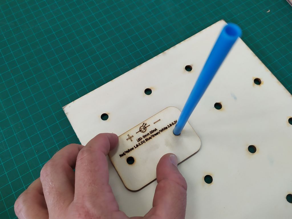 Assembly of the Tiles - Inserting the Pegs (plastic Straw):