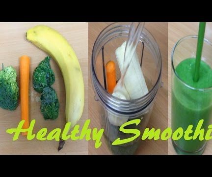 Healthy Green Smoothie Carrot Broccoli Spinach Banana