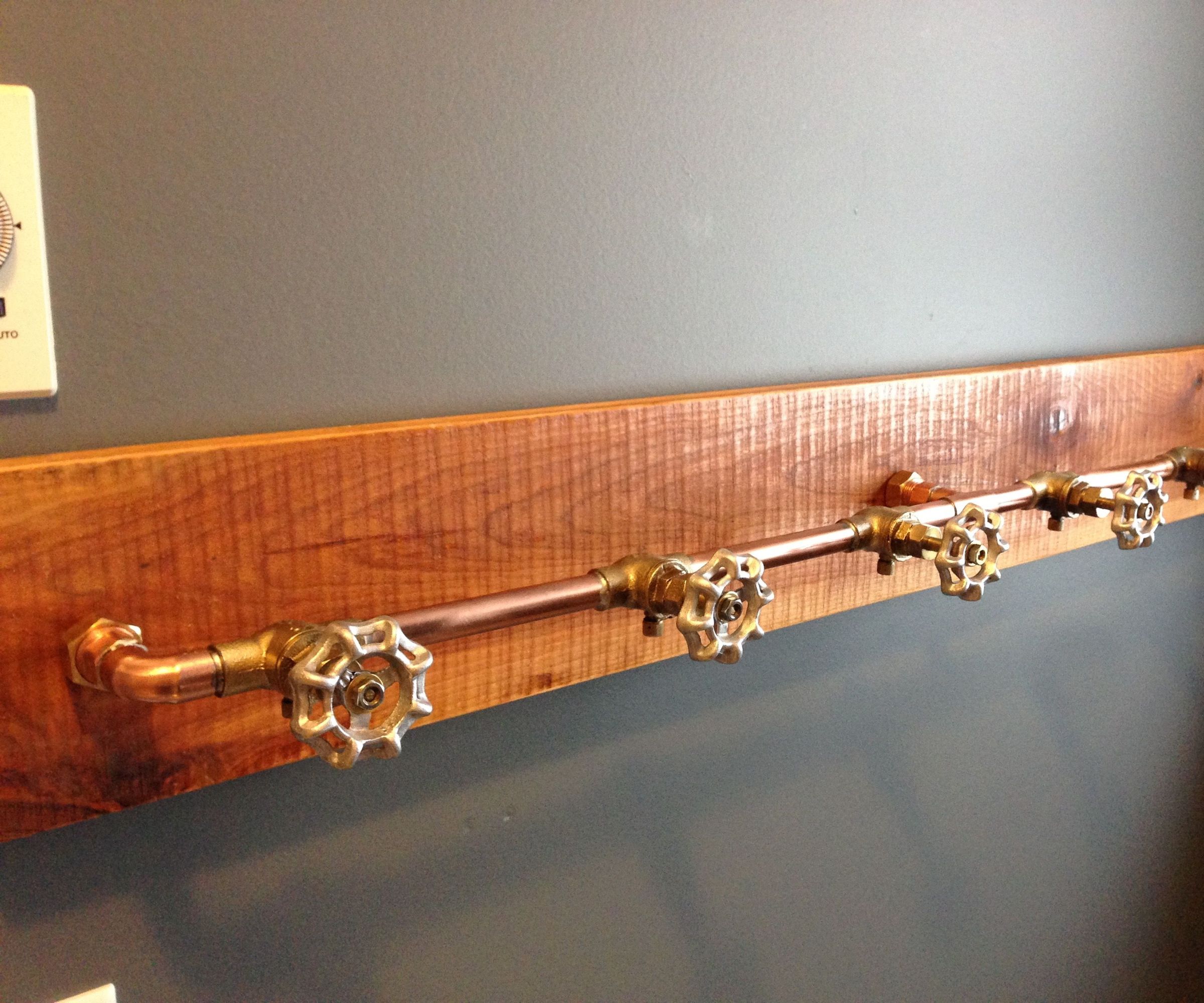 Scrap Pipe Towel/Coat Rack.  Practice Your Soldering Techniques With Plumbing Scraps! 