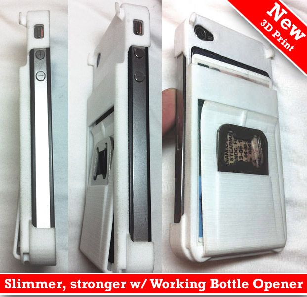 3D Printed Ultimate All-in-one Iphone Case/ Wallet/ Money Clip/ Beer Opener