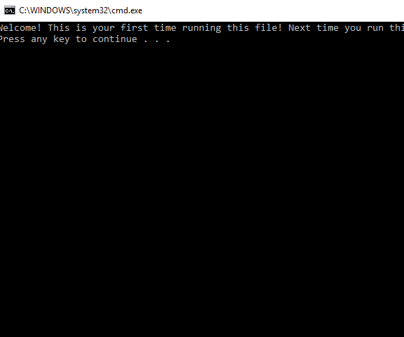 Batch File That Only Runs Certain Code Upon First Use
