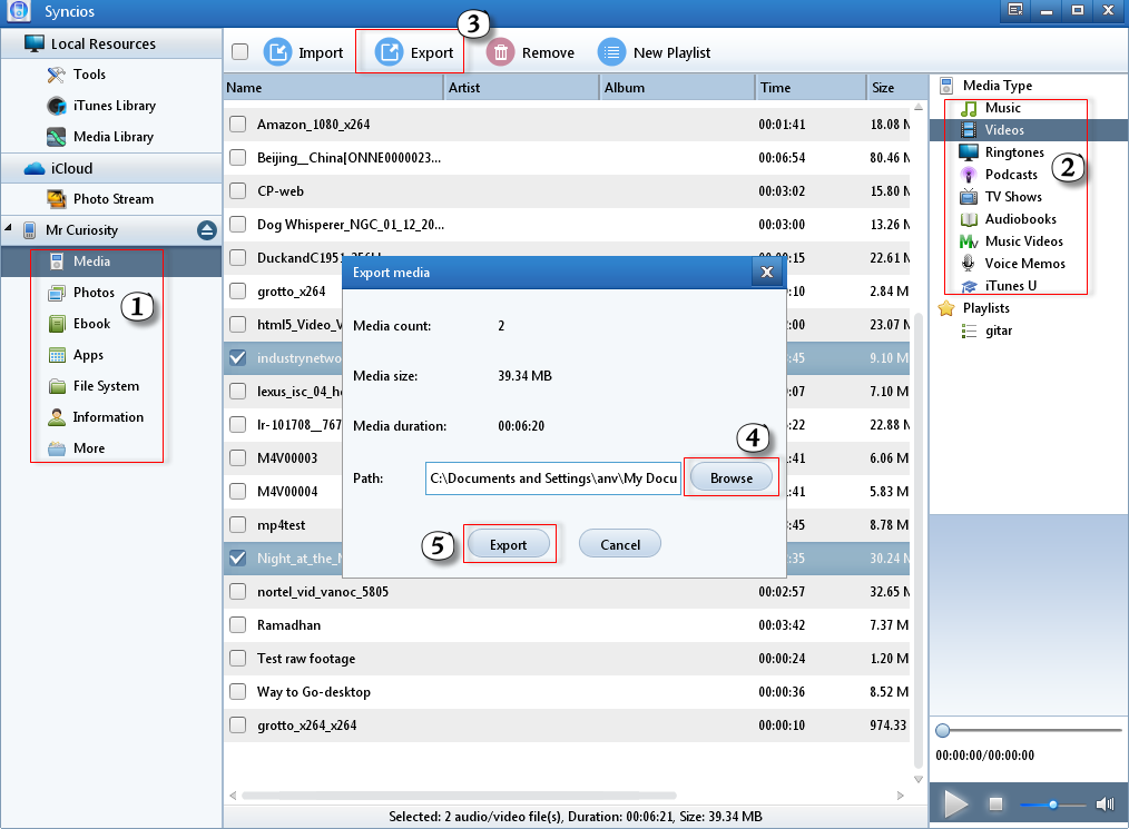Transfer Music/videos/photos/ringtones From IPad Air to Pc