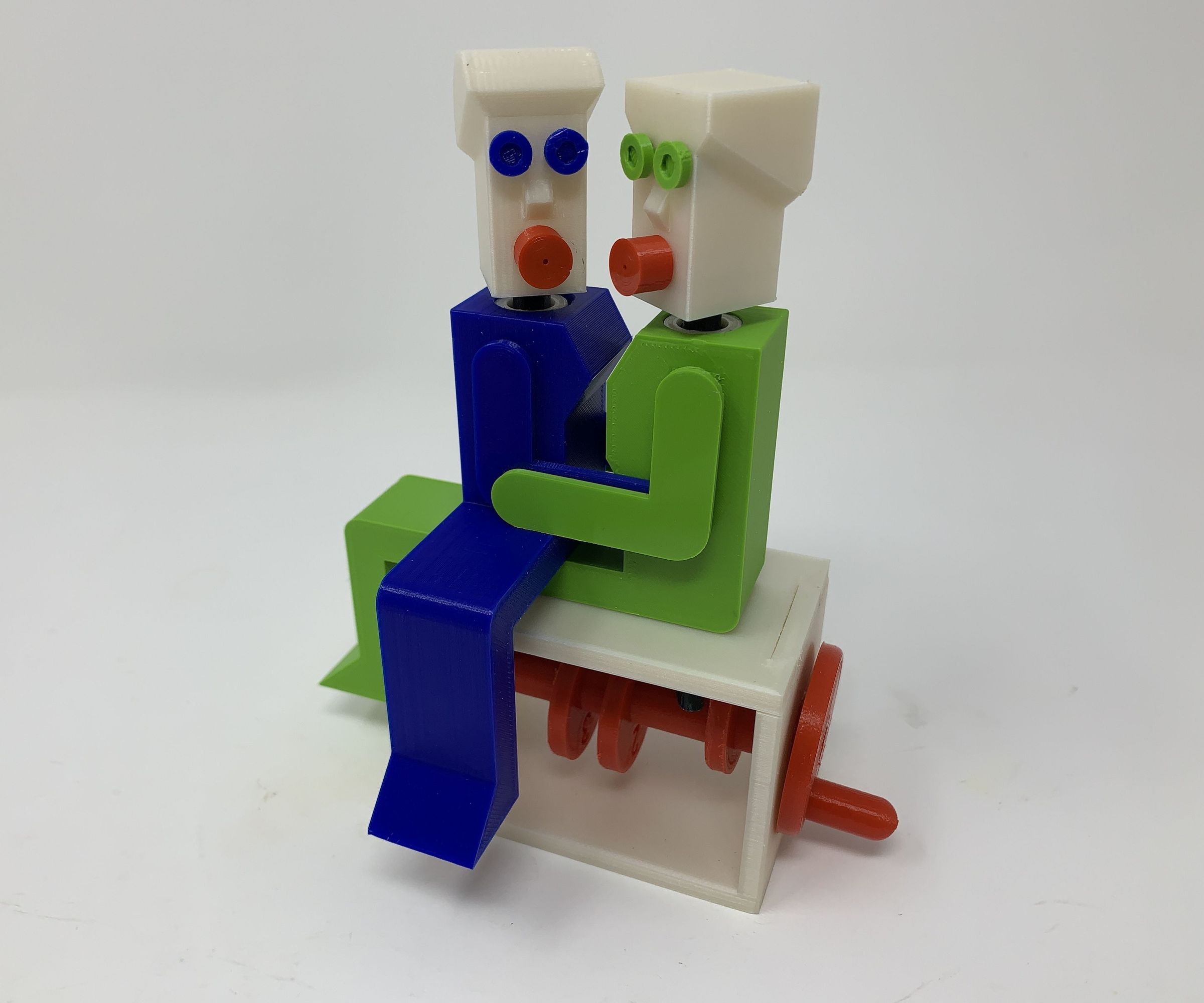 "Lora and I", a Simple 3D Printed Automaton.