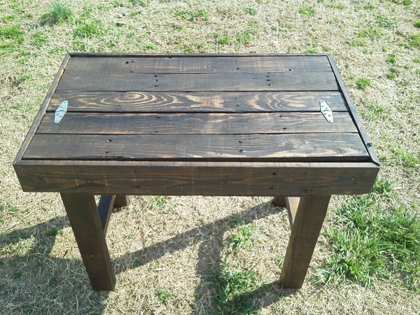 Reclaimed Pallet Side Table With Drawer Space - Image 1
