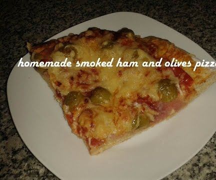 Homemade Smoked Ham and Olives Pizza Recipe