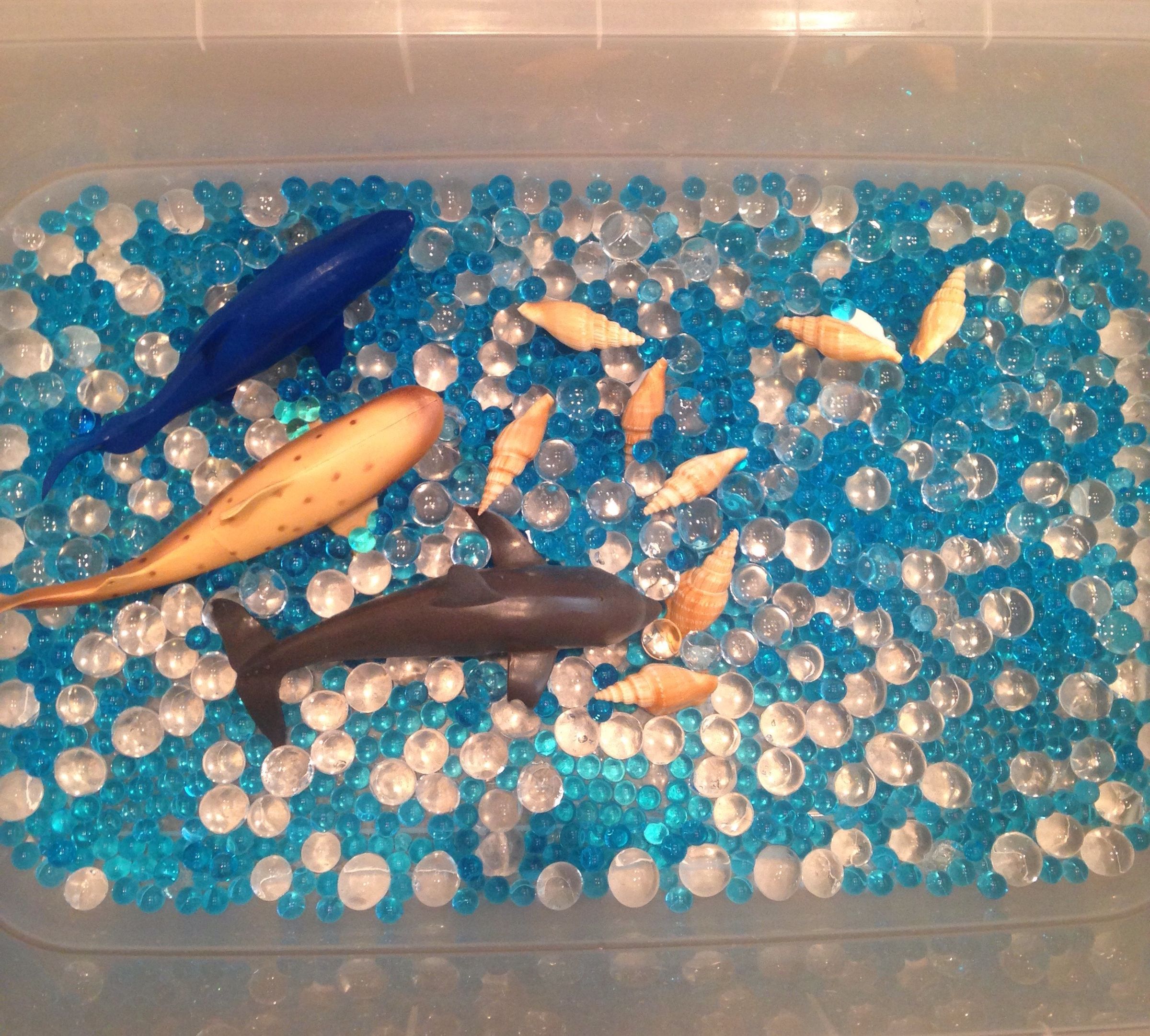 Under the Sea Sensory Bin Using Water Beads