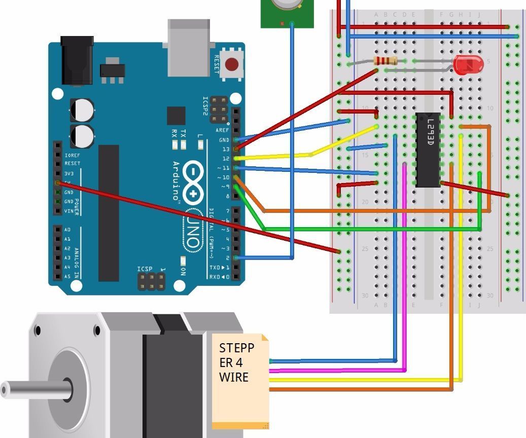 PIR SENSOR WITH ARDUINO ACTIVATE STEPPER MOTOR