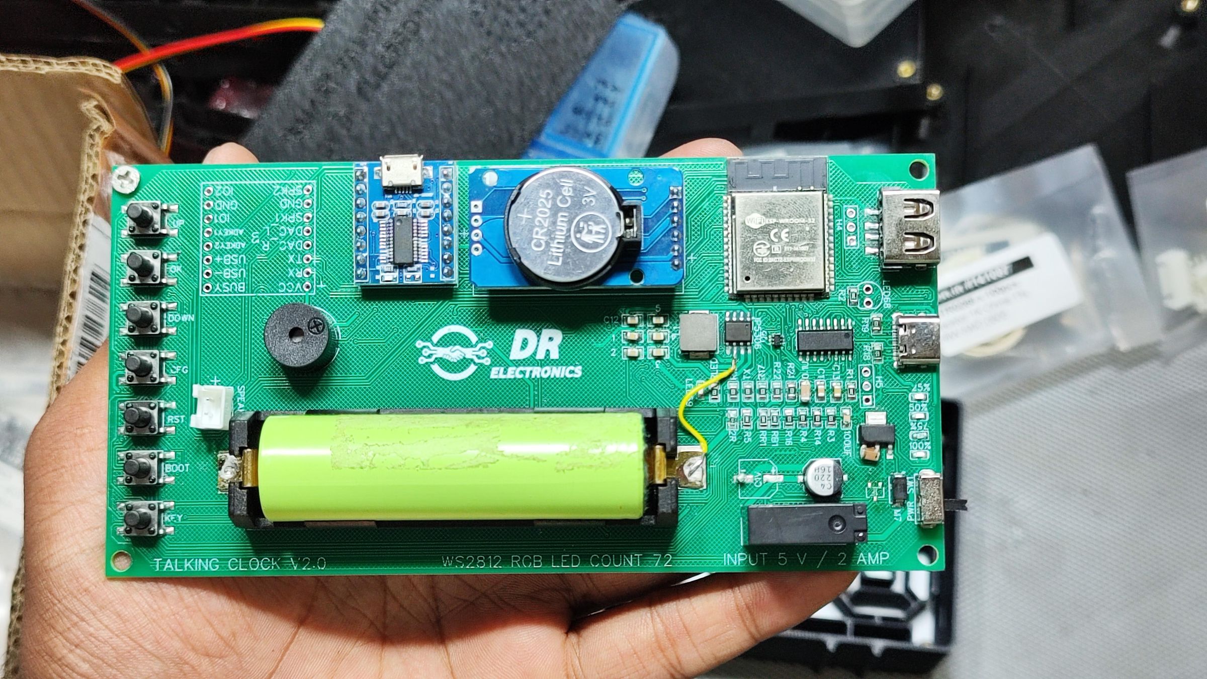 Assembled Main PCB with Battery